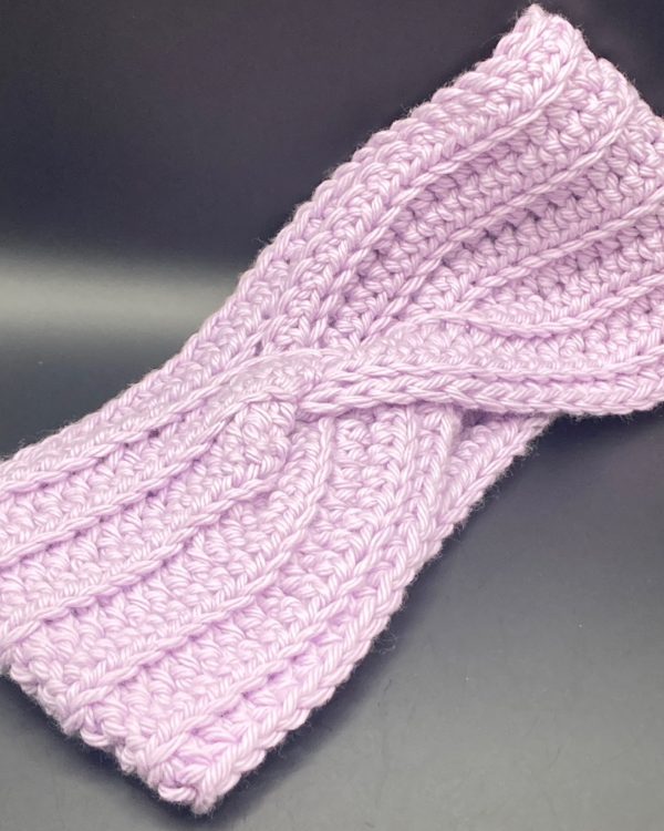 Light Purple Cotton Twisted Headband Handmade - Boho Twisted Ear Warmer