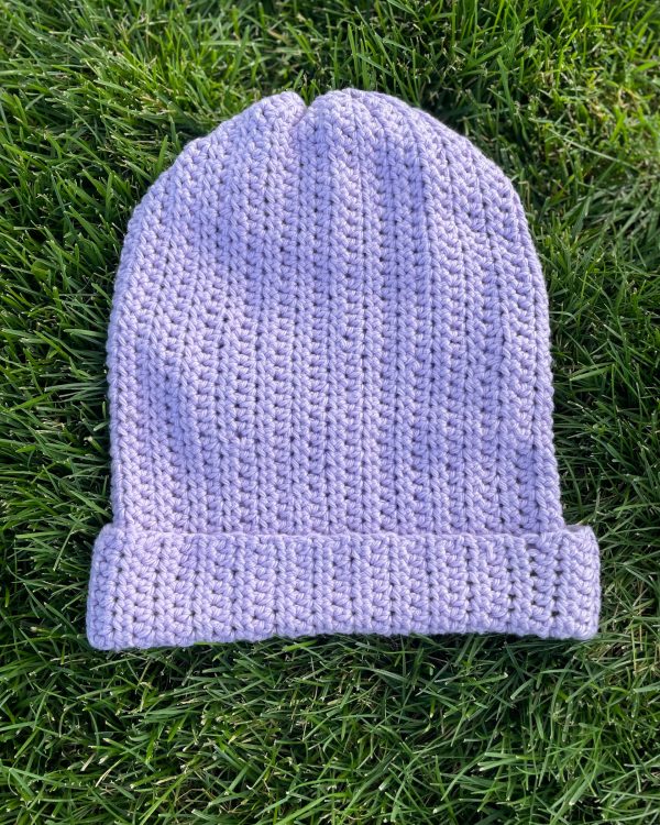 Light Purple Handmade Cotton Slouchy Beanie - Boho Cotton Beanie