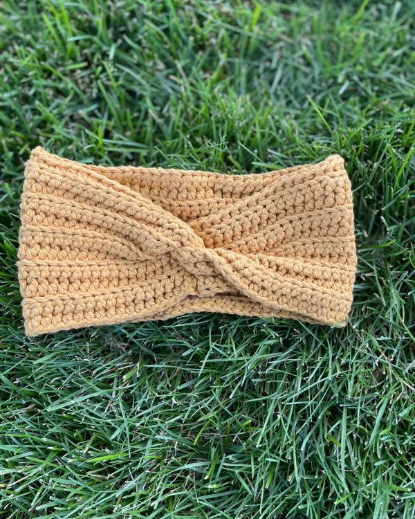 Mustard Cotton Twisted Headband - Homemade - Boho Cotton Twisted Ear Warmer