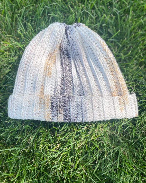 Golden Marble Handmade Fitted Ribbed Beanie - Boho Cotton Beanie