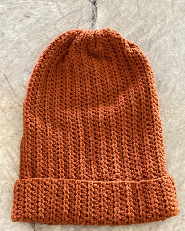 Burnt Orange Handmade Slouchy Beanie- Boho Crochet Hat
