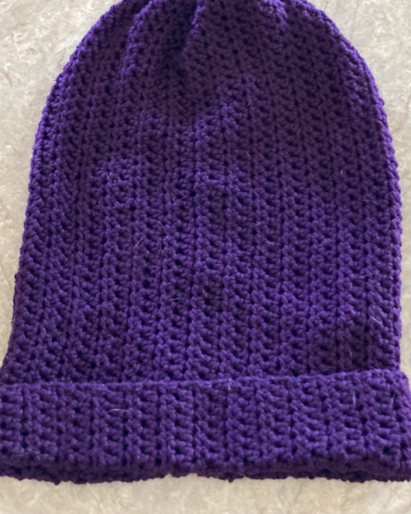 Dark Purple Handmade Cotton Slouchy Beanie- Boho Cotton Beanie